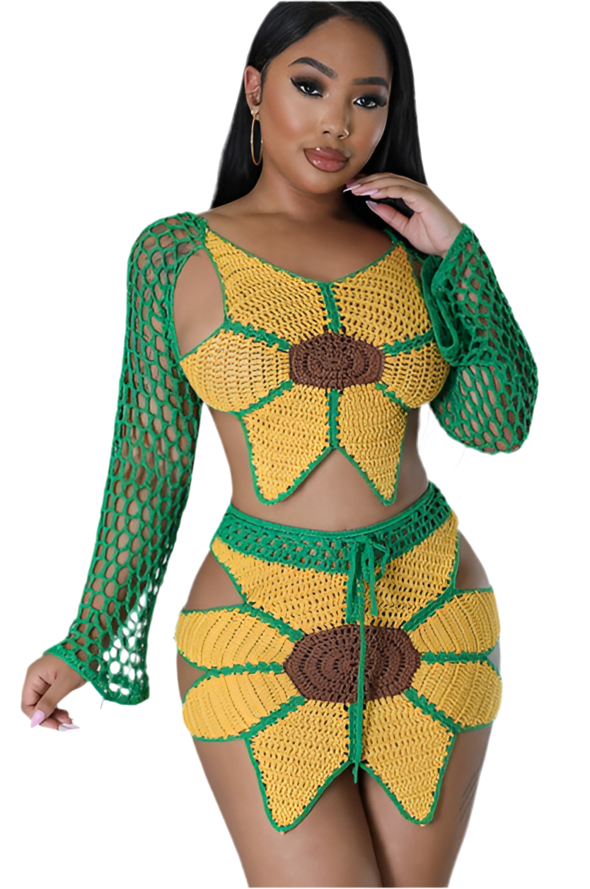 Flower Knitted Set