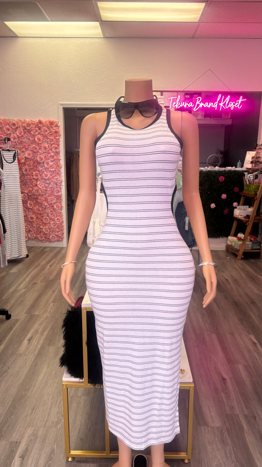 White Stripe It Dress