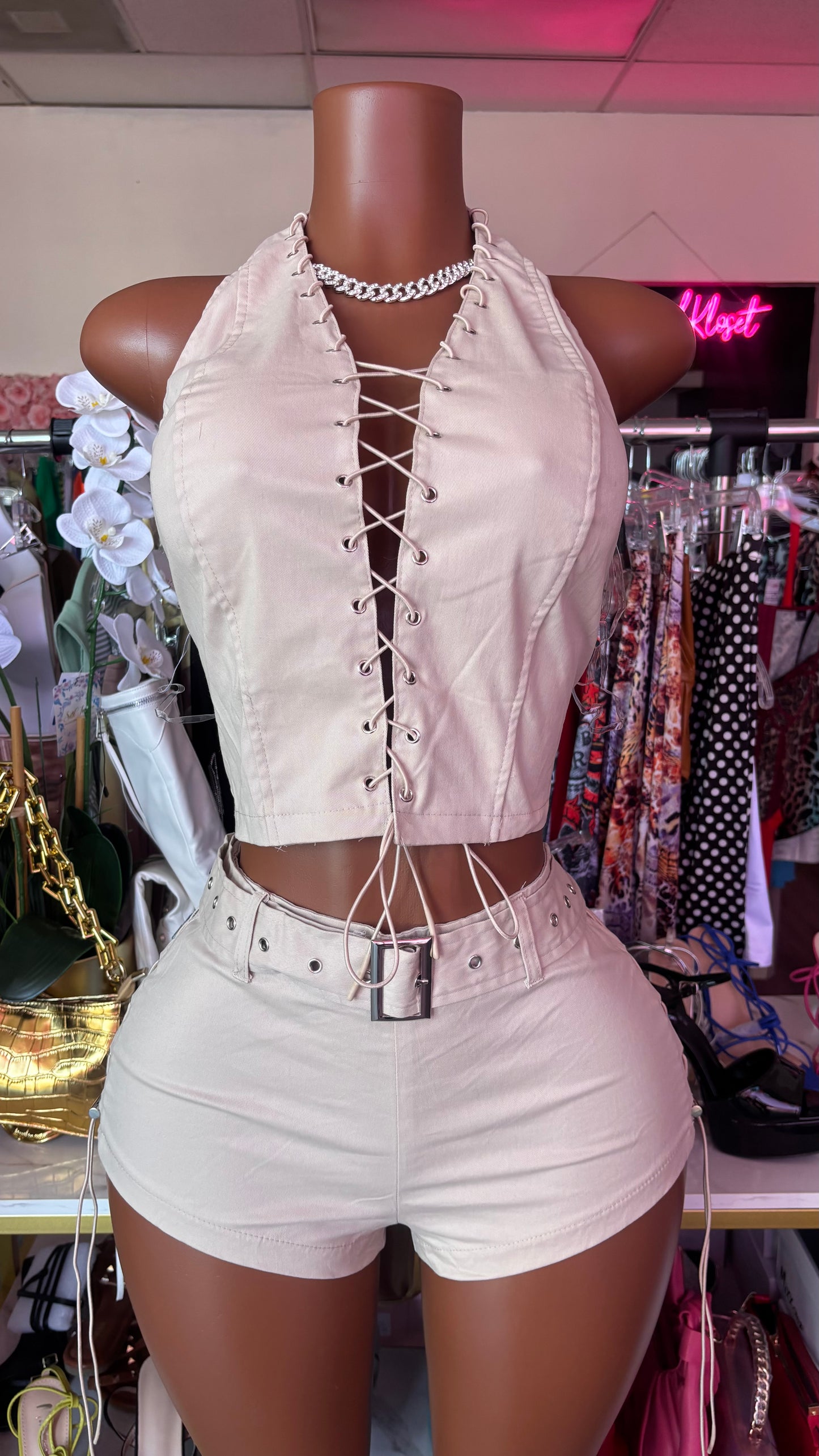 Wild West Corset Set (Nude)