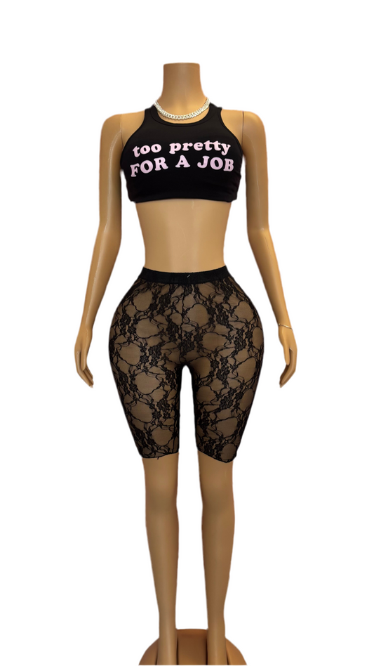 Too Pretty Top n Lace Bottoms